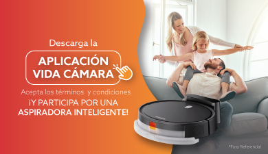 ¡Descarga la APP Vida Cámara y participa por una Aspiradora inteligente!