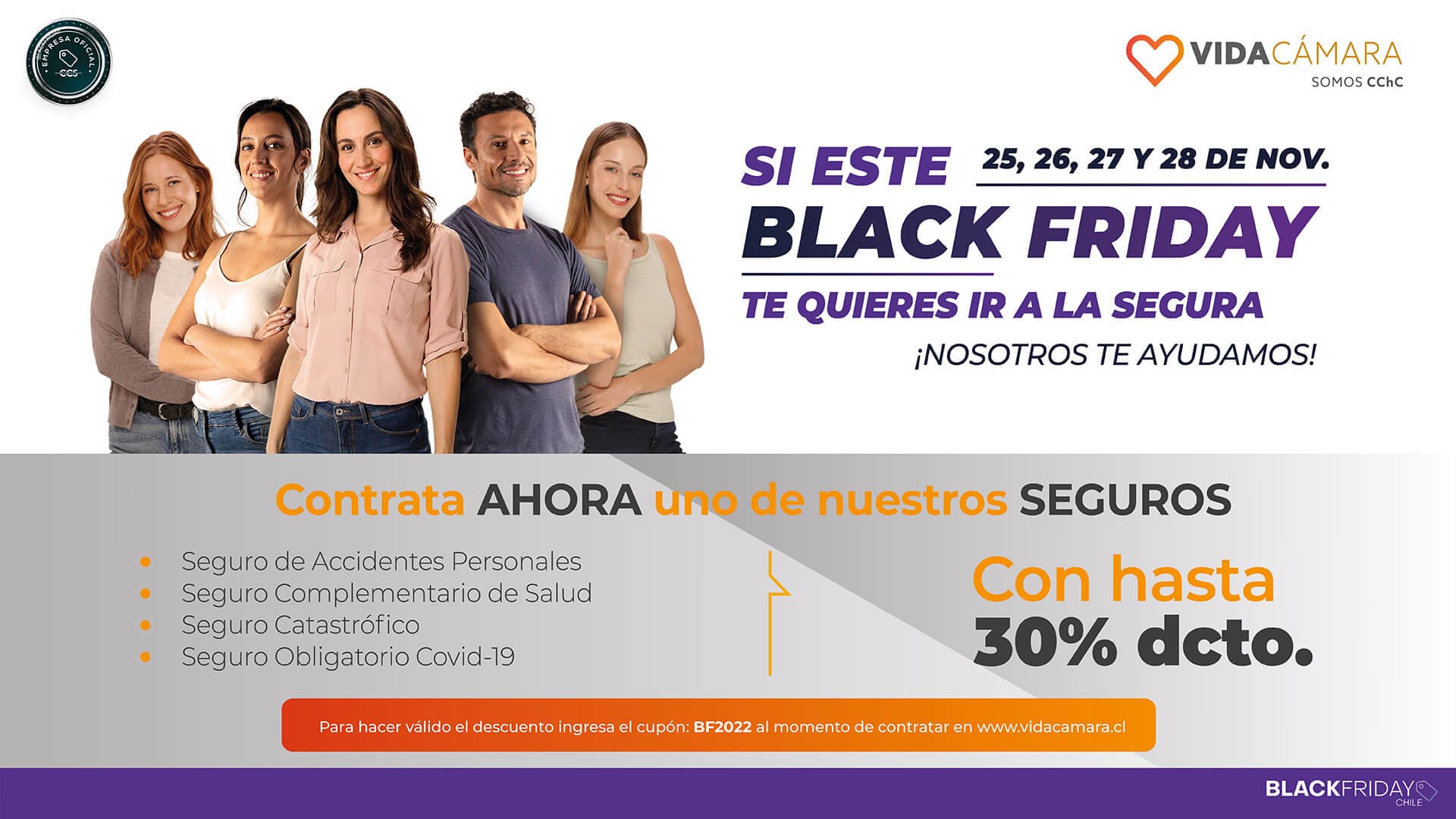 Beneficios Clientes Consalud en Black Friday Vida Cámara noviembre 2022